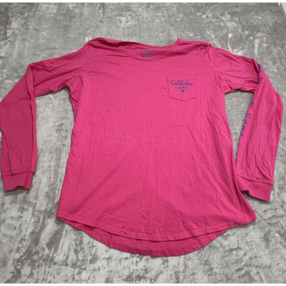 State of Mine California Womens Long Sleeve T-Shirt‎ Size 2XL Pink Front Pocket